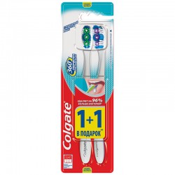 Зубная щетка, Colgate (Колгейт) 2 шт 360 суперчистота средней жесткости